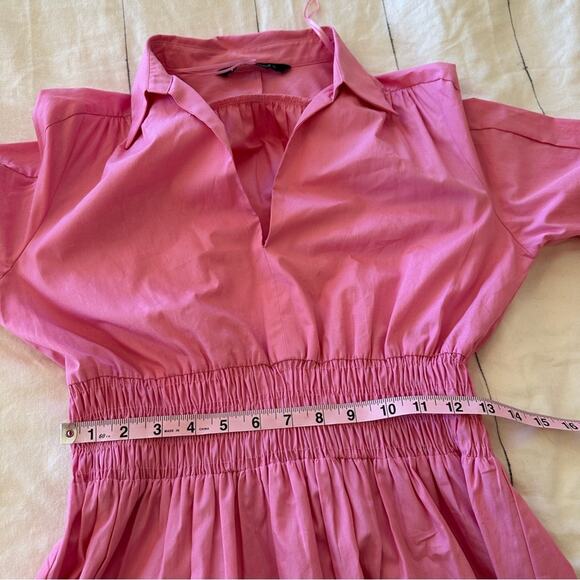 Zara Pink Poplin Mini Dress Collared Viral - Picture 5 of 11